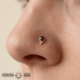 Jolene Pin - 14K Gold Gem Threadless End - piercing - zone.com