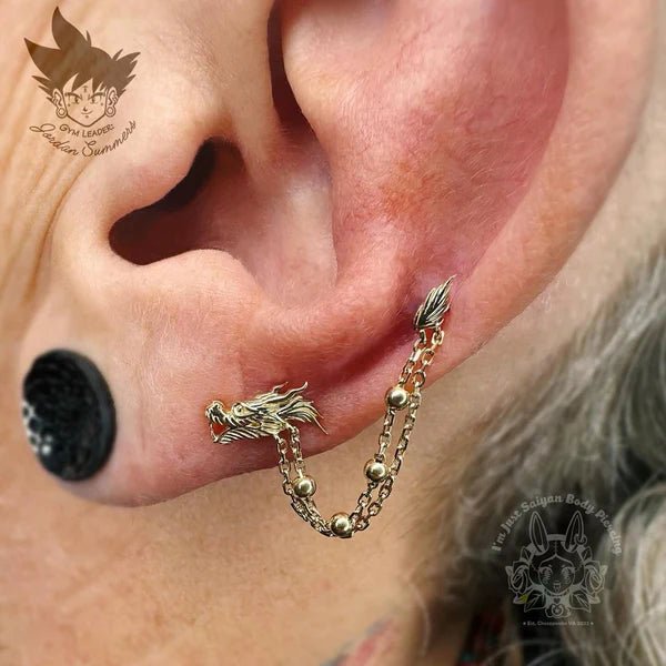1976 Dragon – 14K Gold Threadless End