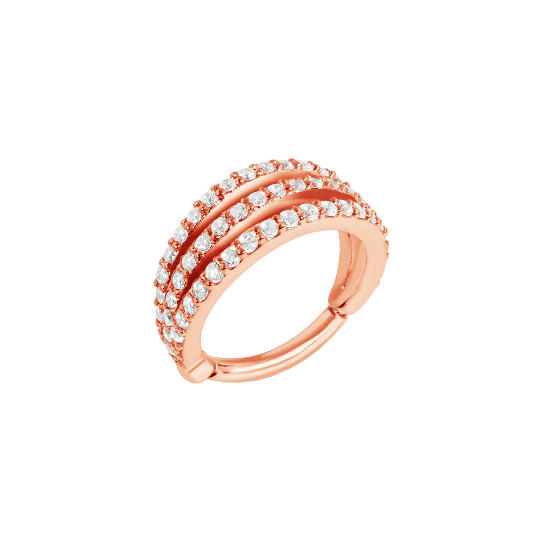 Juliet Clicker with 57 Pavé Gems – 14K & 18K Gold - piercing - zone.com