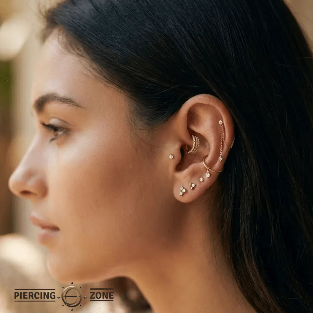 Juliet Clicker with 57 Pavé Gems – 14K & 18K Gold - piercing - zone.com