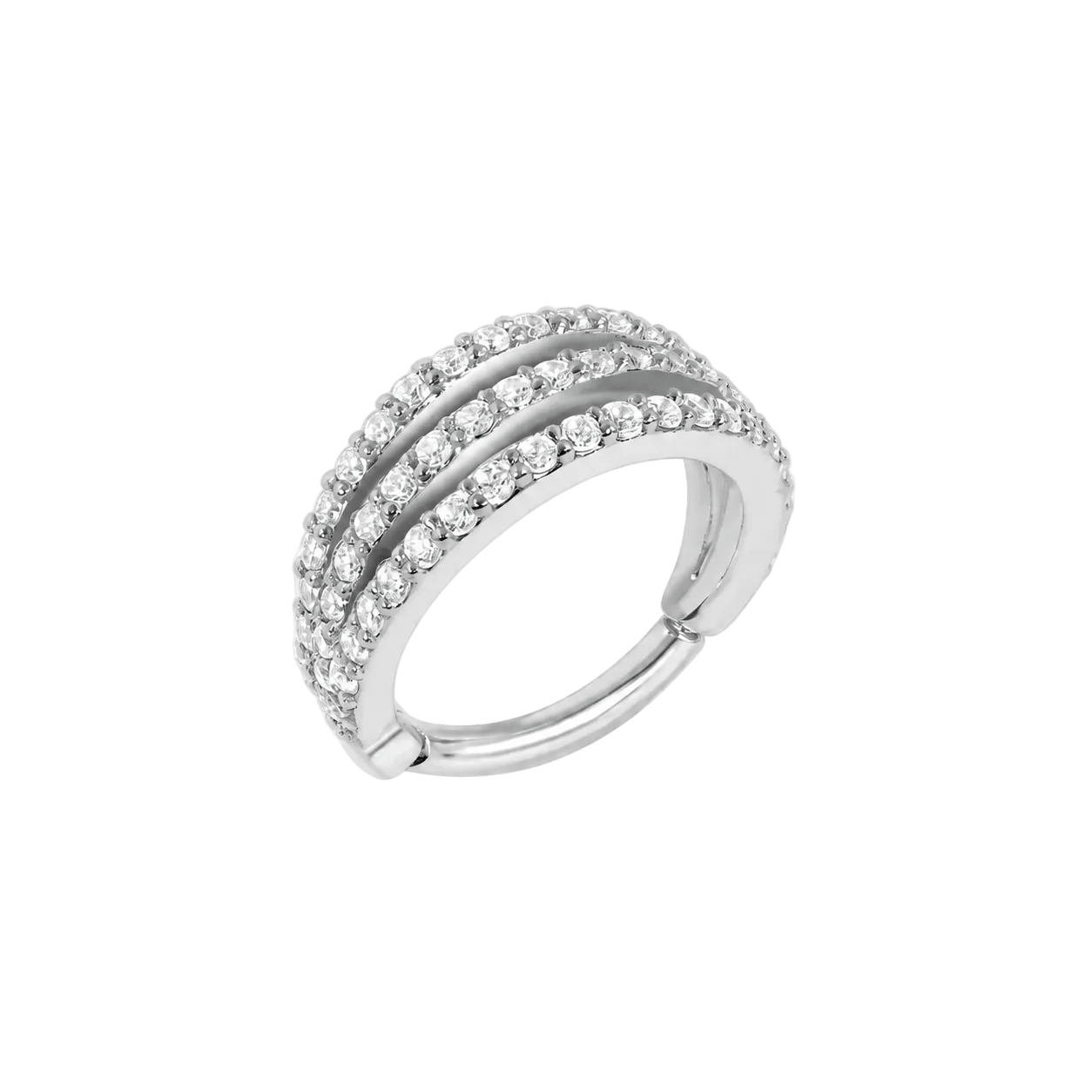 Juliet Clicker with 57 Pavé Gems – 14K & 18K Gold - piercing-zone.com