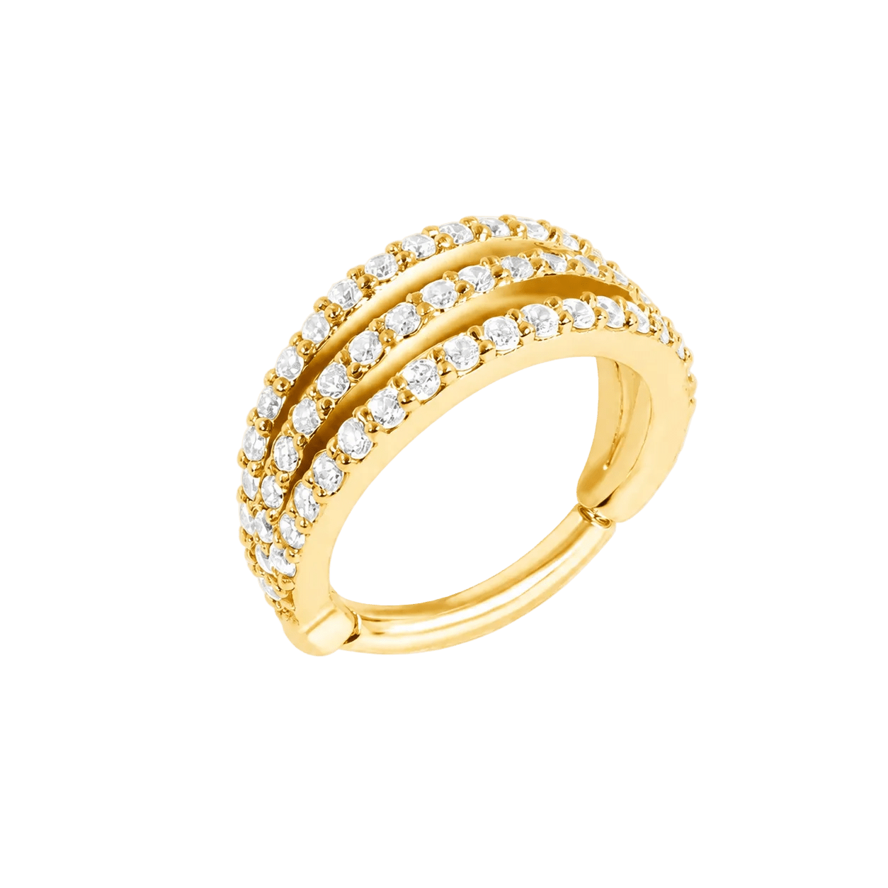 Juliet Clicker with 57 Pavé Gems – 14K & 18K Gold - piercing-zone.com