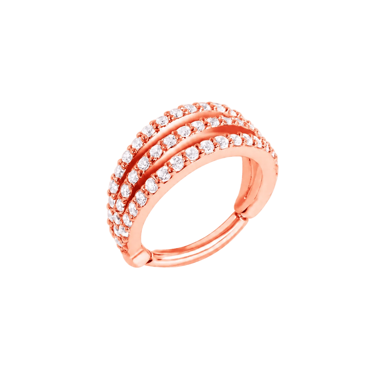 Juliet Clicker with 57 Pavé Gems – 14K & 18K Gold - piercing-zone.com