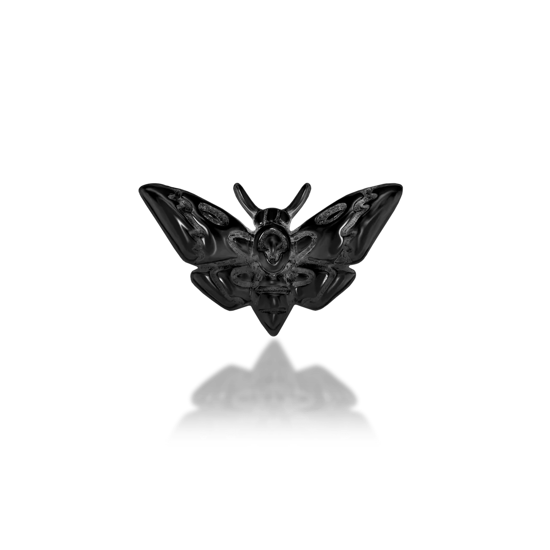 Scene Death's-Head Moth  – 14K Rhodium Black Gold