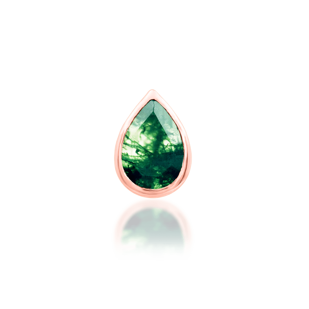 Aeverie – 14K Gold Moss Agate Threadless End