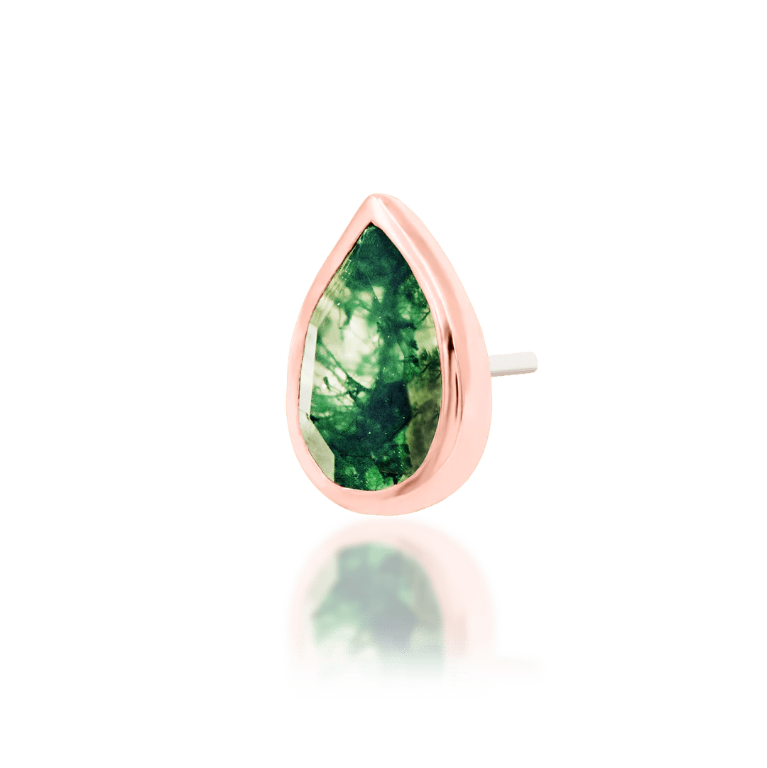 Aeverie – 14K Gold Moss Agate Threadless End