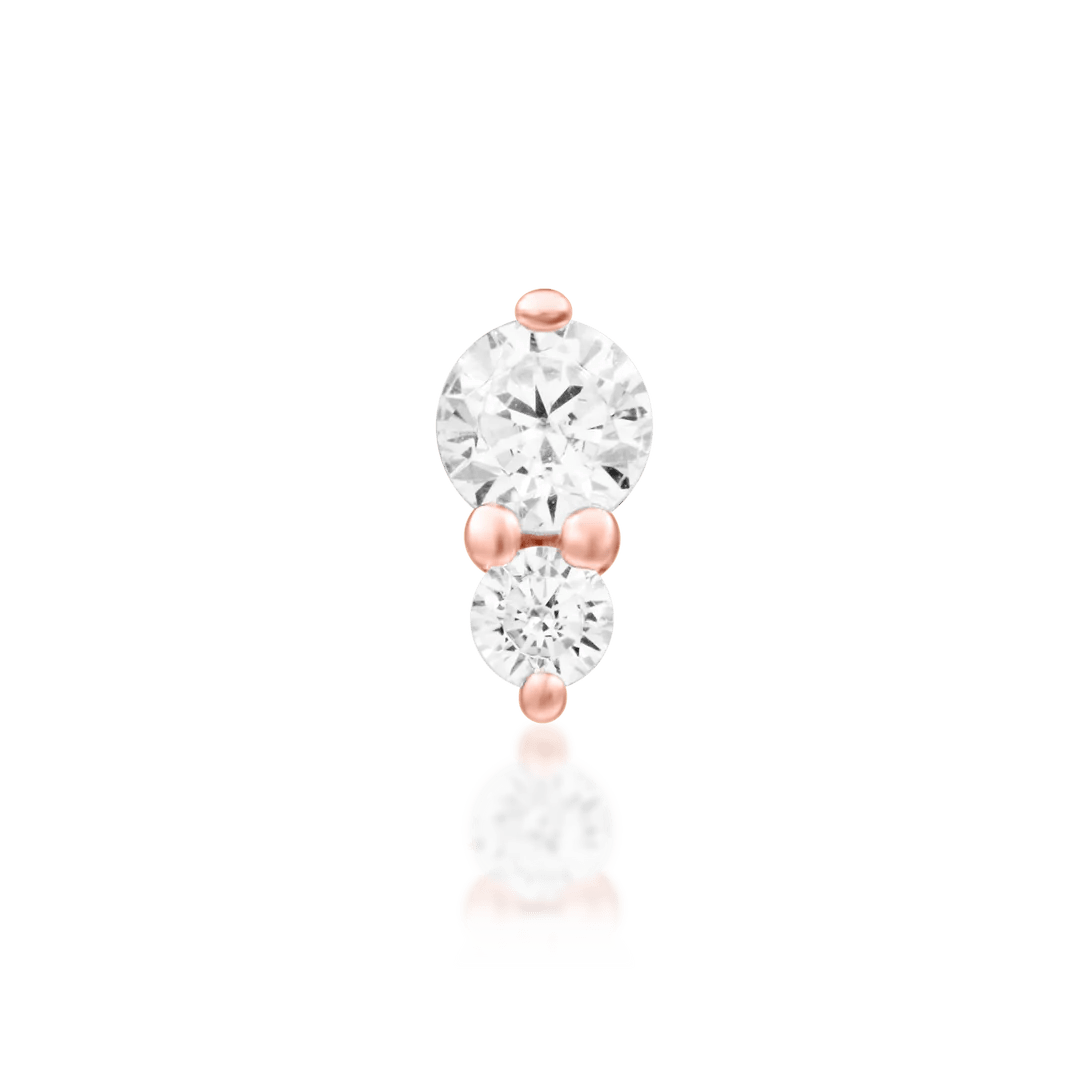 Side profile of Aman in rose gold – minimal sparkle with gold finish