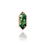 Aurelia – 14K Gold Moss Agate Threadless End