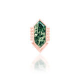 Avalon – 14K Gold Moss Agate Threadless End