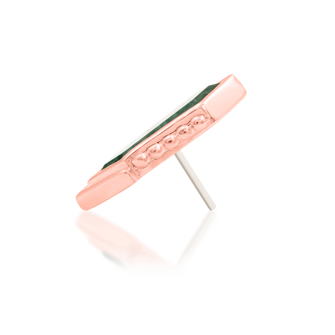Avalon – 14K Gold Moss Agate Threadless End