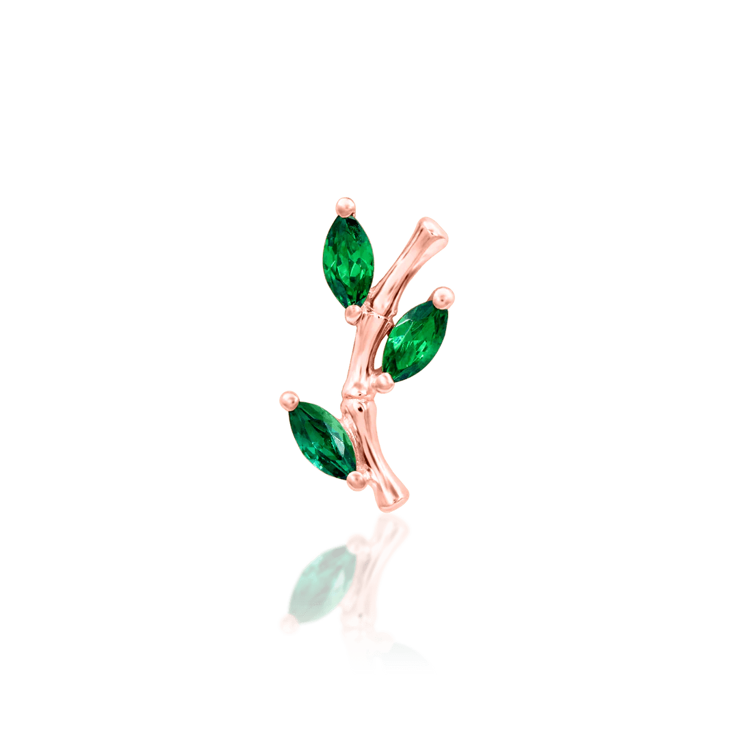 Bamboo Blossom  – 14K Gold Threadless End