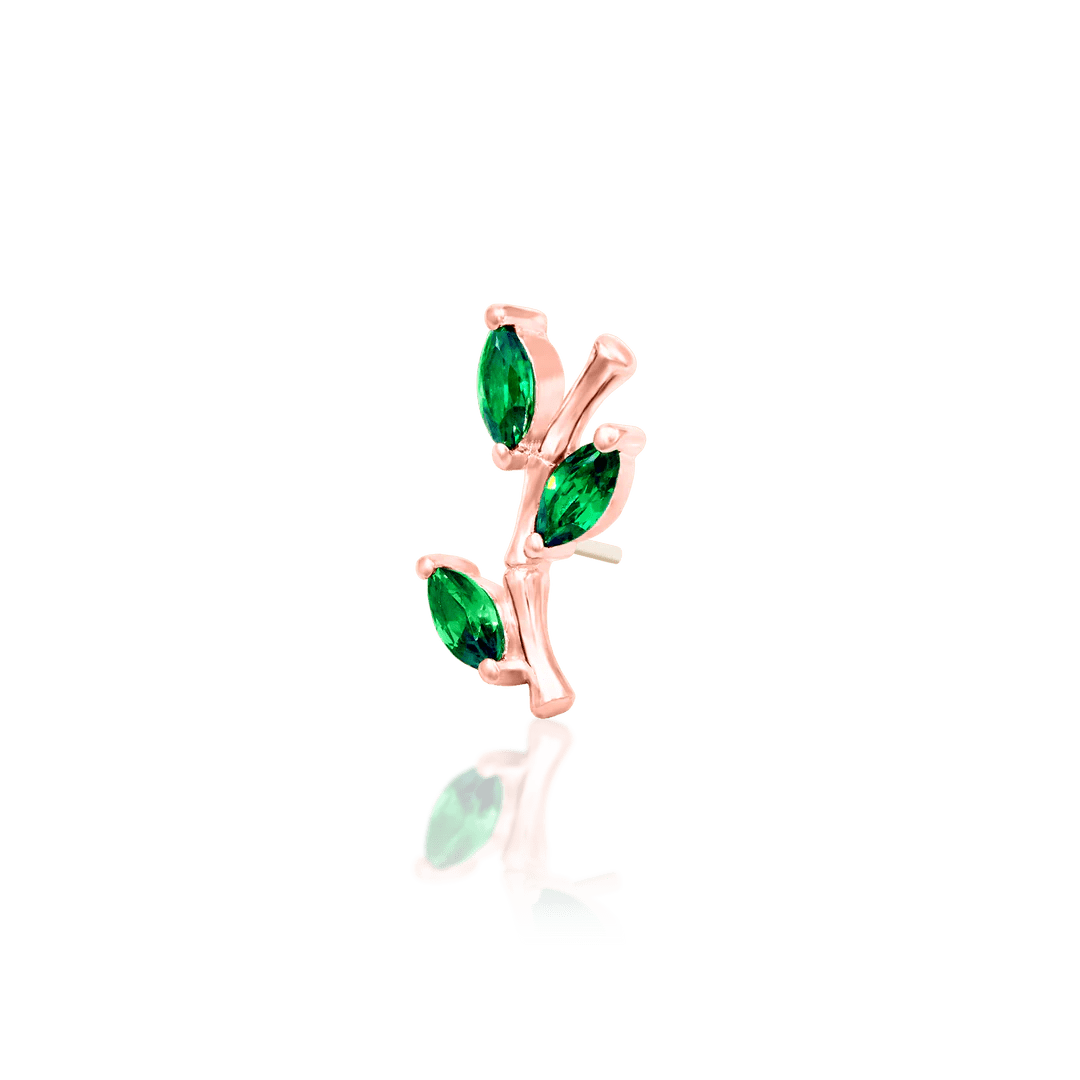 Bamboo Blossom  – 14K Gold Threadless End