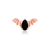 BAT WITH BLACK CZ 14K GOLD - THREADLESS END piercing-zone.com