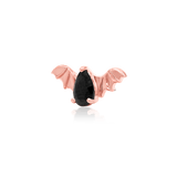BAT WITH BLACK CZ 14K GOLD - THREADLESS END piercing-zone.com