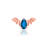 BAT WITH LIGHT SAPPHIRE BLUE CZ 14K GOLD - THREADLESS END piercing-zone.com