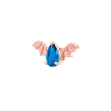 BAT WITH LIGHT SAPPHIRE BLUE CZ 14K GOLD - THREADLESS END piercing-zone.com