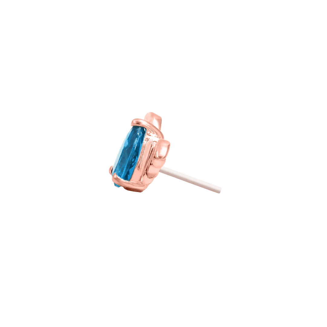 BAT WITH LIGHT SAPPHIRE BLUE CZ 14K GOLD - THREADLESS END piercing-zone.com
