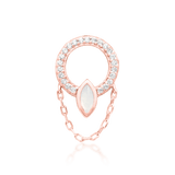 Brenna – 14K Gold Moonstone & CZ Threadless End