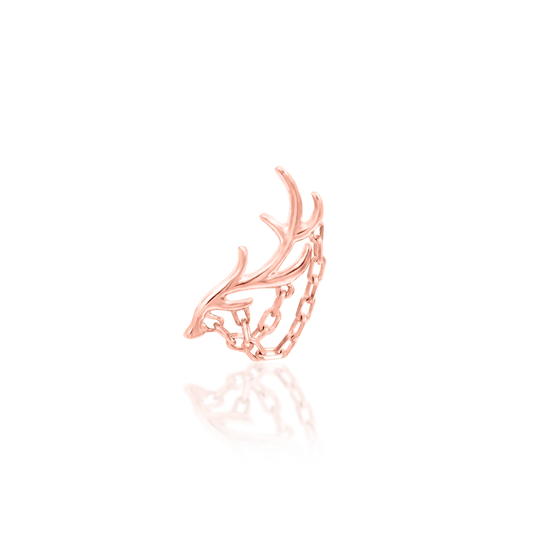 Chained Antler Chains – 14K Gold Threadless End