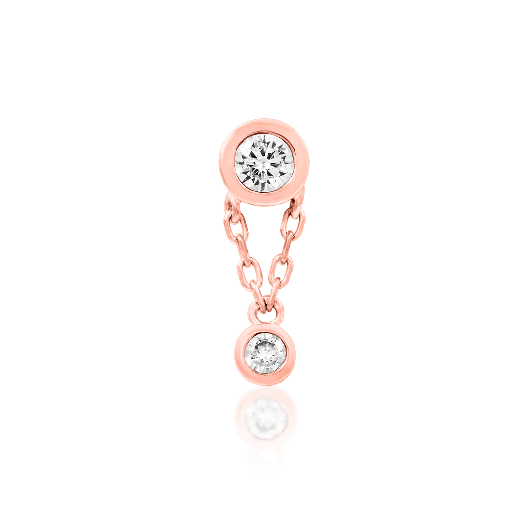 Cora Chains – 14K Gold Threadless End with CZ Dangle