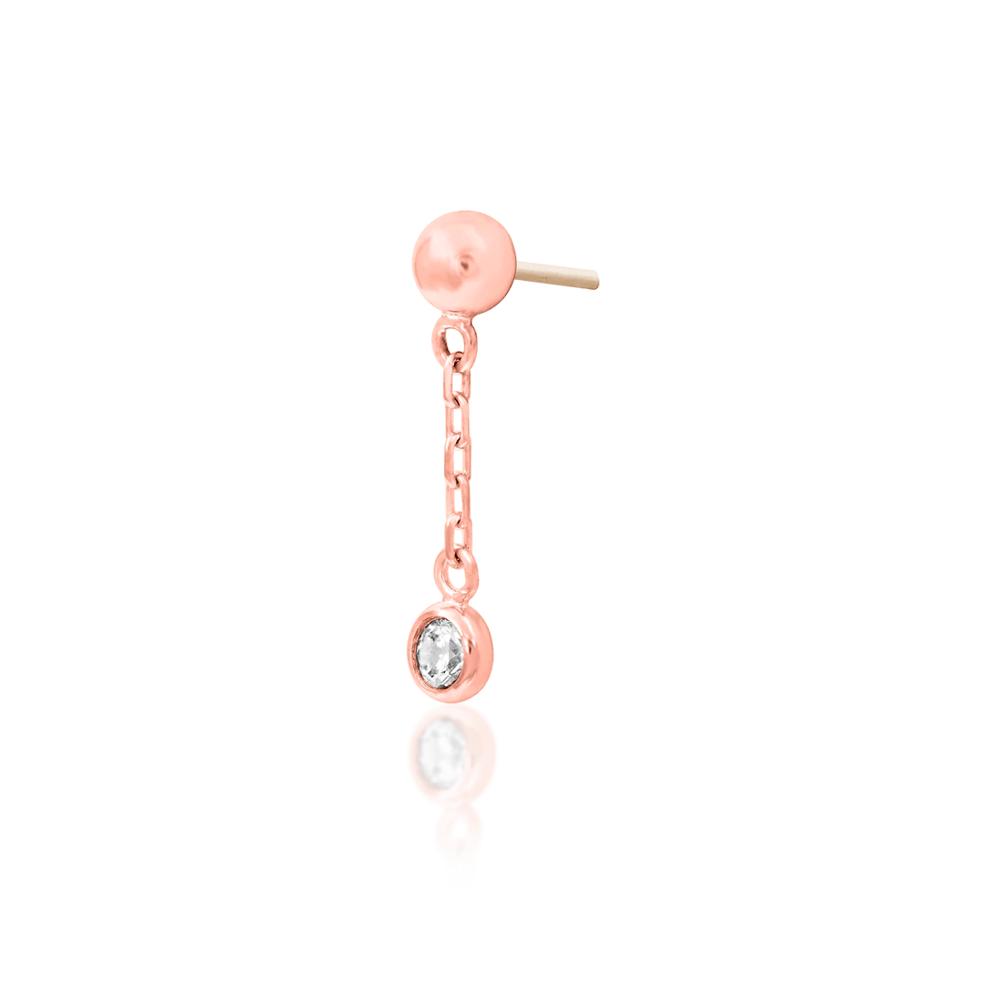 Daphne Chains – 14K Gold Threadless End with CZ Gemstone