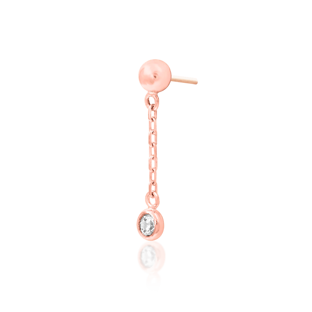 Daphne Chains – 14K Gold Threadless End with CZ Gemstone