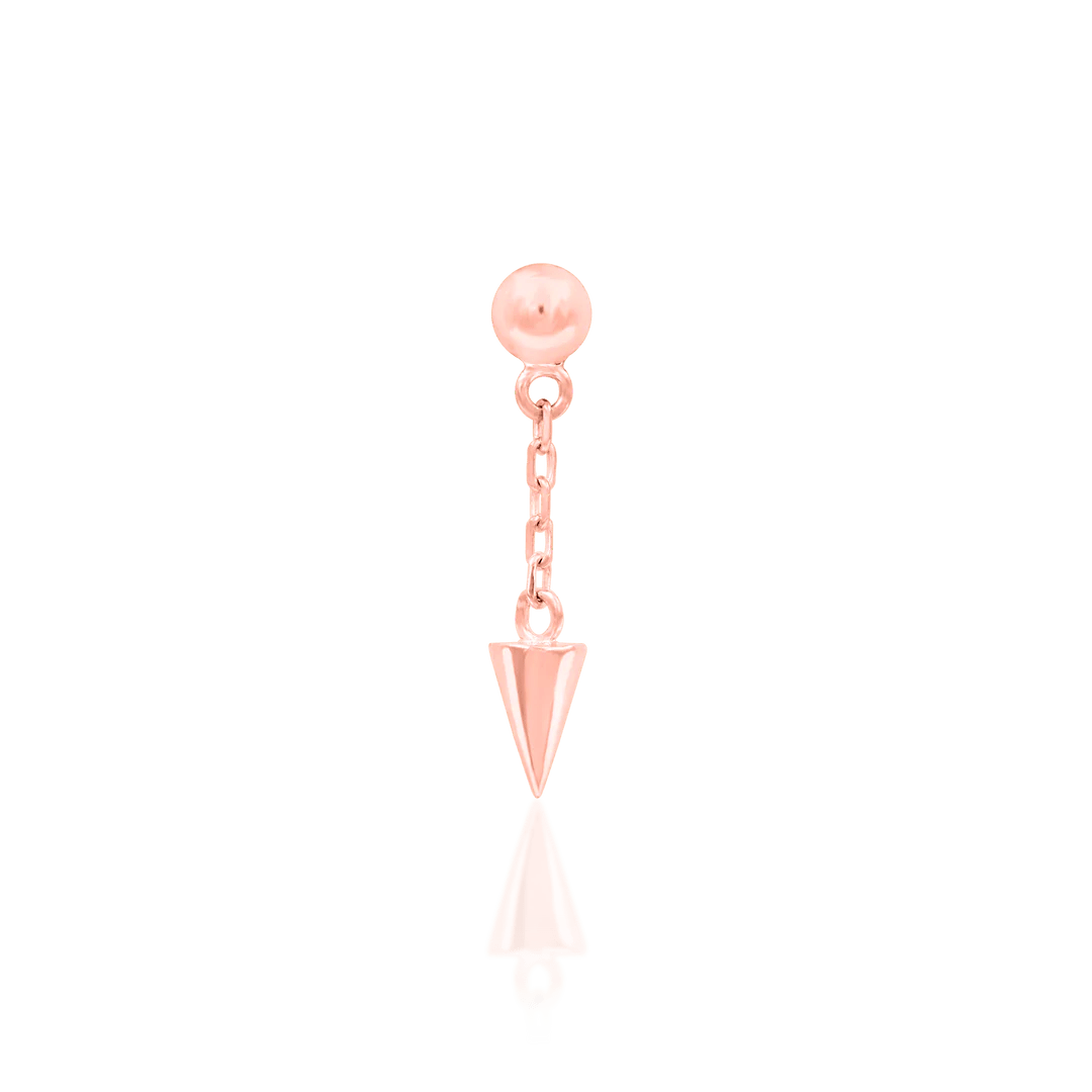 Darcy Chains – 14K Gold Threadless End with Spike Charm