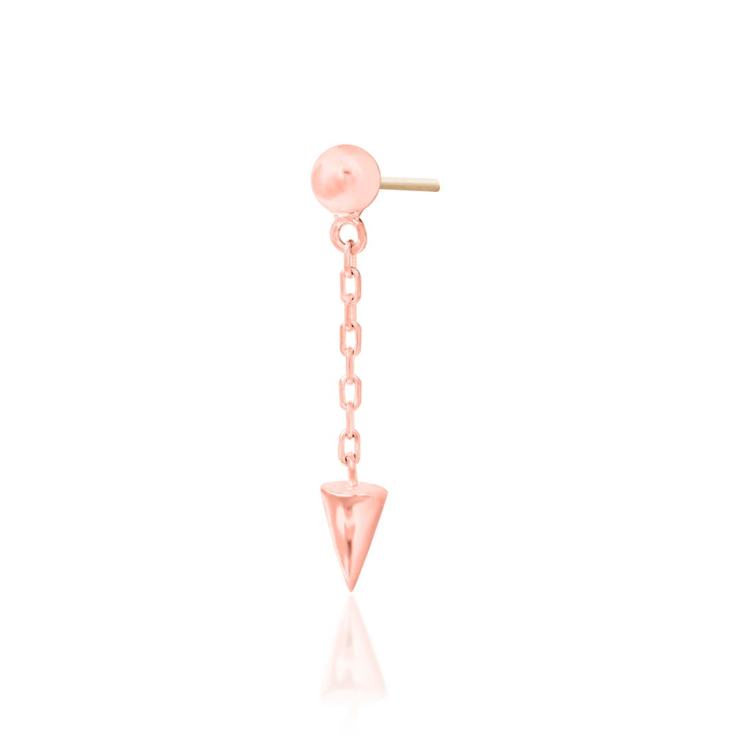 Darcy Chains – 14K Gold Threadless End with Spike Charm