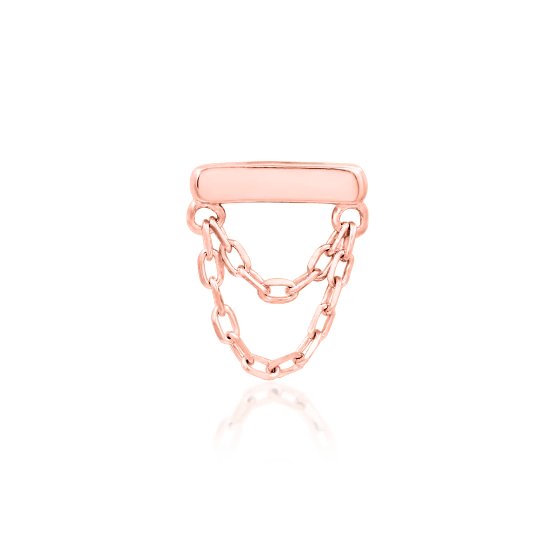 Daria Chains – 14K Gold Threadless End with Double Chain Accent