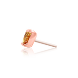 Dark Champagne Heart – CZ Prong Set – 14K Gold Threadless End