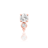 Top-down image of Ecstatic in rose gold – radiant duo stone design