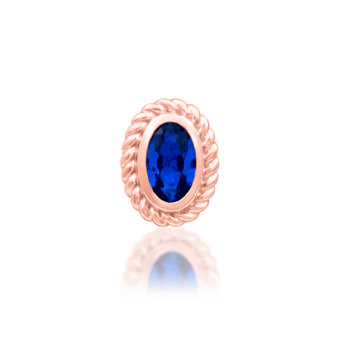 Genevive – 14K Gold Blue CZ Threadless End