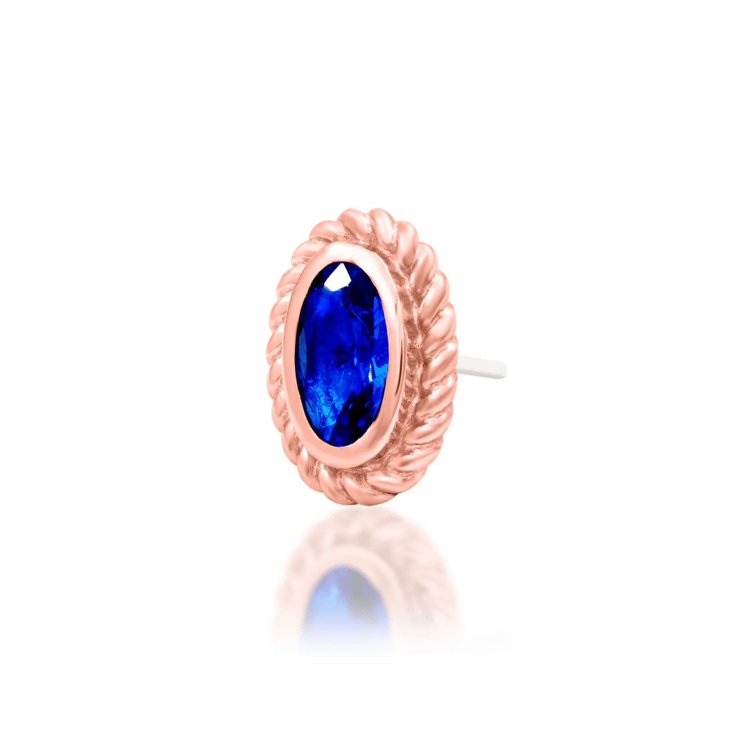 Genevive – 14K Gold Blue CZ Threadless End