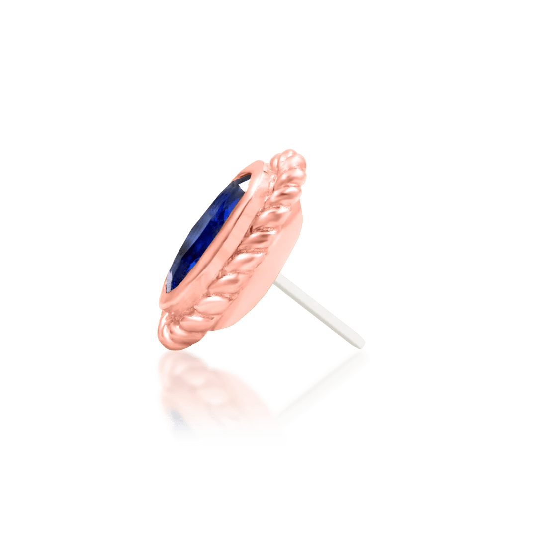 Genevive – 14K Gold Blue CZ Threadless End