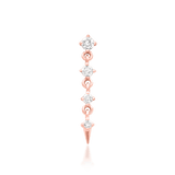 Side profile of Geraldine in rose gold – vertical spike and cascading sparkle