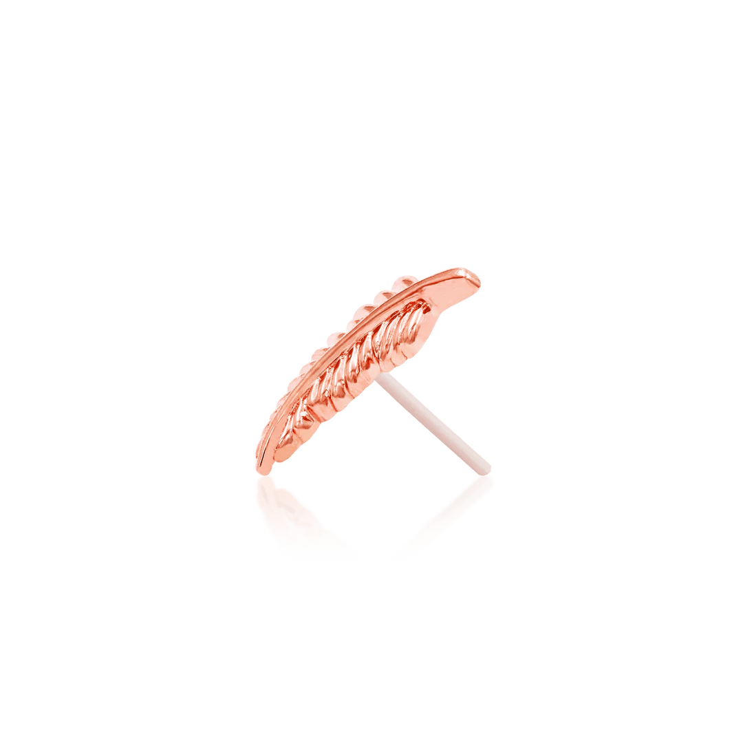 FEATHER QUILL-14K GOLD piercing-zone.com