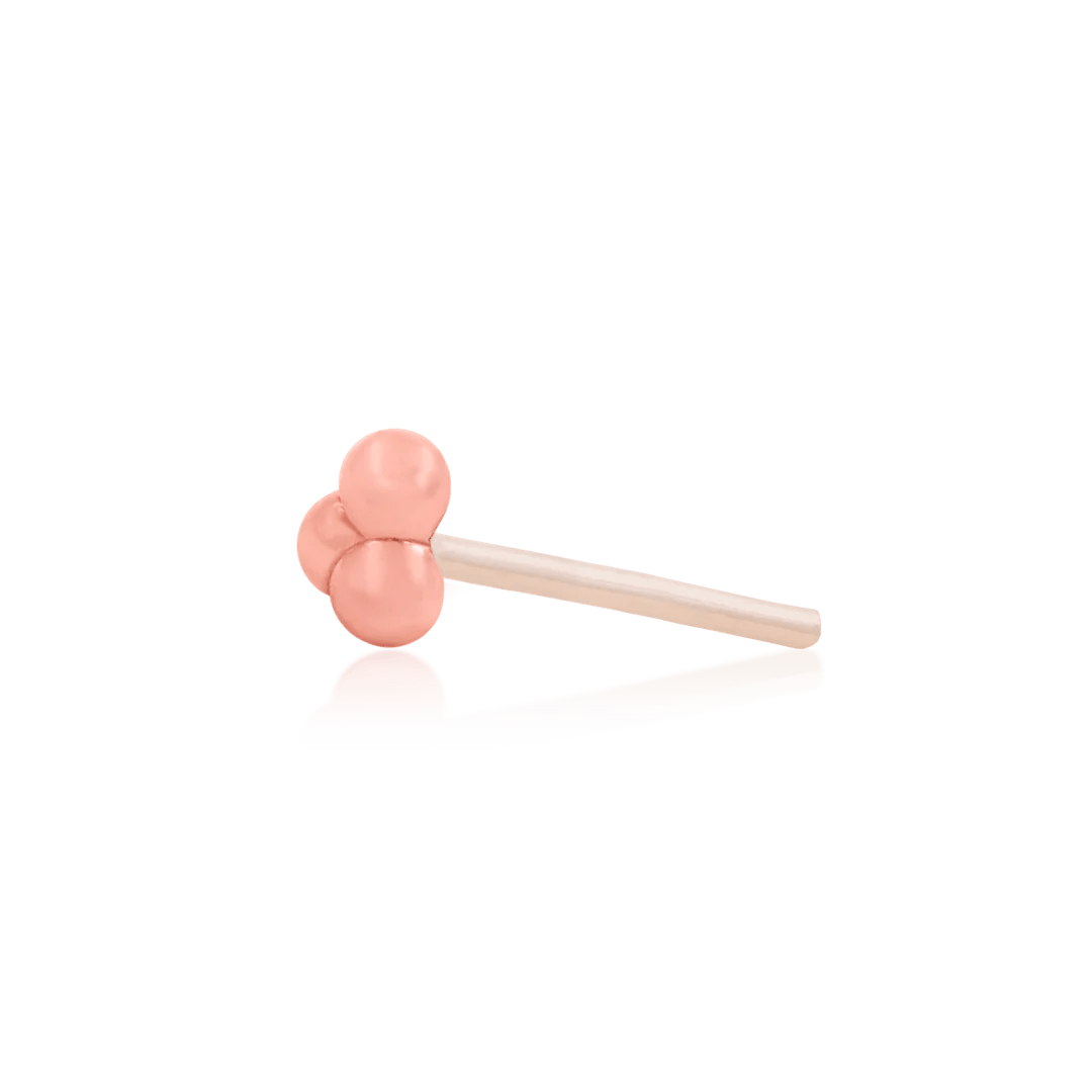 GOLD TRI-BEAD-14K GOLD piercing-zone.com