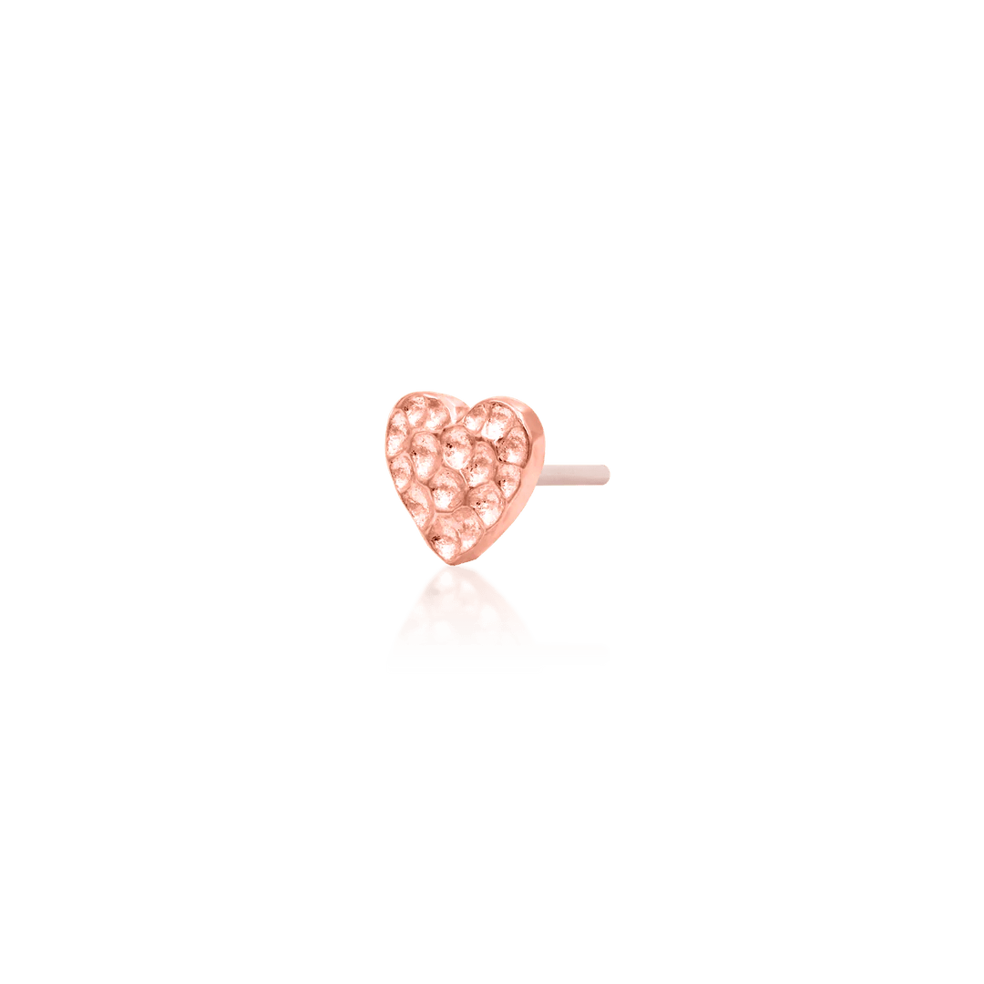 HAMMERED HEART-14K GOLD piercing-zone.com