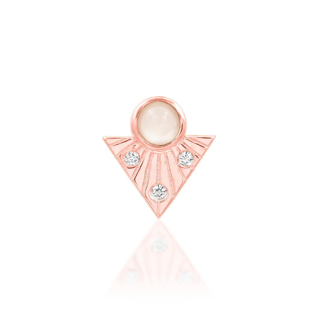 Haven Moonstone – 14K Gold Threadless End