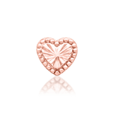 Lara – 14K Gold Textured Heart Threadless End