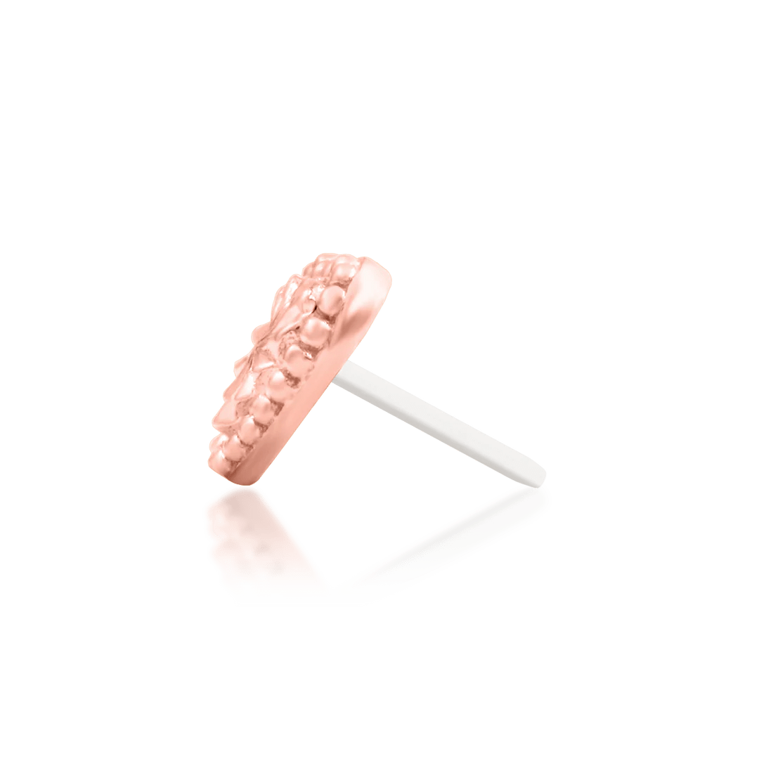 Lara – 14K Gold Textured Heart Threadless End