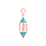 Side view of Lucille jewelry in rose gold – long silhouette and gem detail