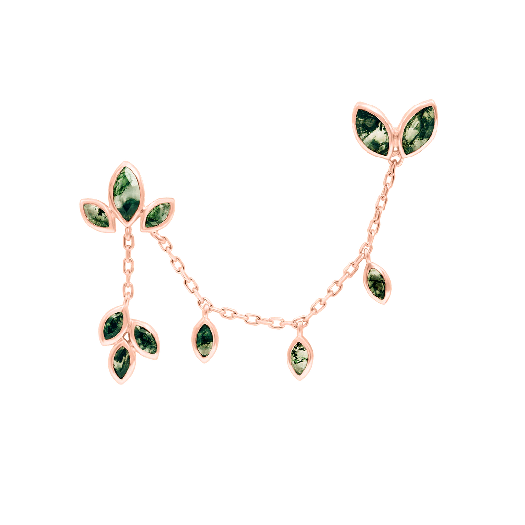 Endora – 14K Gold Moss Agate Threadless End