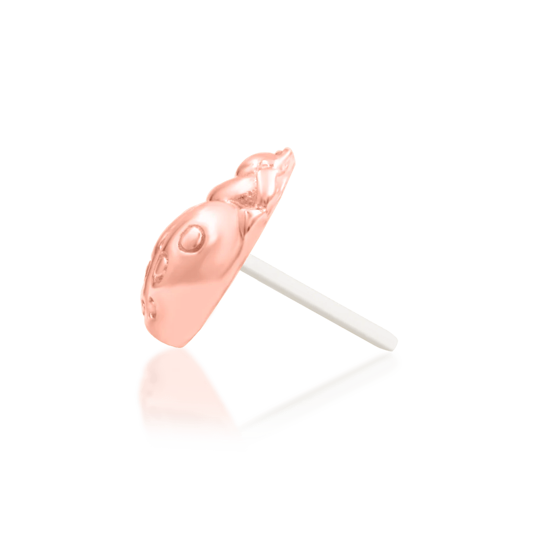 M'Lady End in Rose Gold – Textured Ladybug Design on White Background