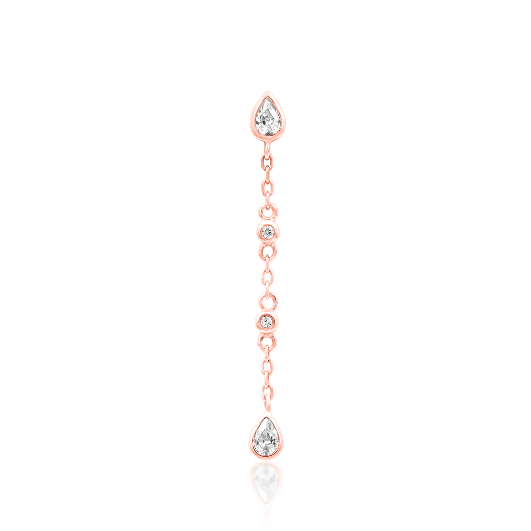 Maria Chains Cubic Zirconia – 14K Gold Threadless End