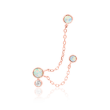 Mei Chains – 14K Gold, Opal & CZ Threadless End