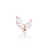 Side profile of Ocie in rose gold – dainty and sculptural gold silhouette