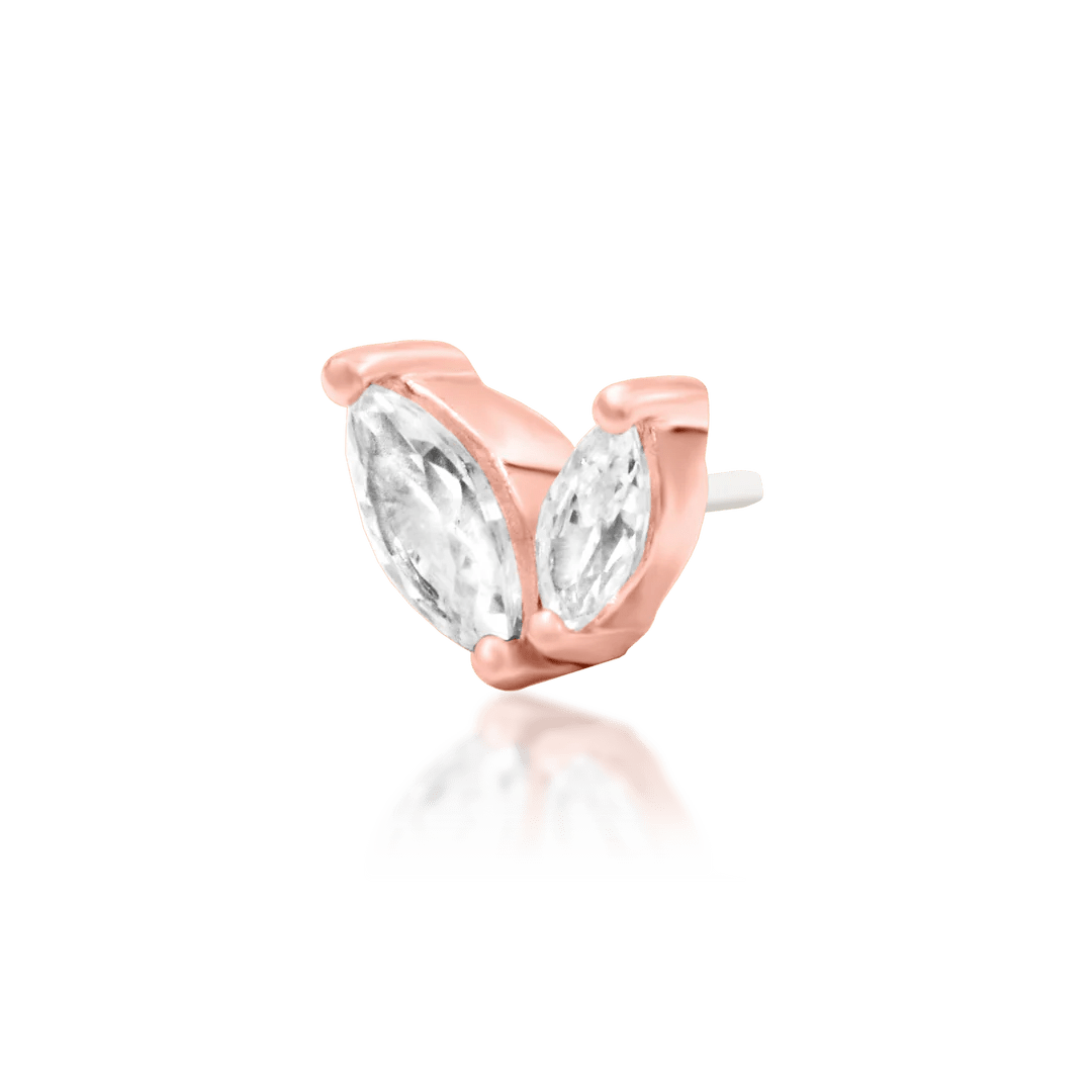 Styled photo of Ocie in tragus or forward helix – subtle golden accent