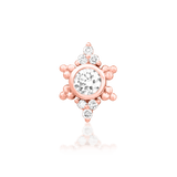 Praise threadless end in rose gold – lab-grown diamonds and textured halo

