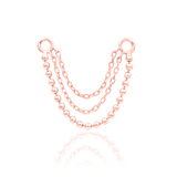Quinn Chains – 14K Gold Triple Chain Threadless End